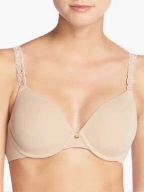 NATORI 732080 Pure Luxe T-Shirt Smooth Contour Bra Nude New Size 32D Beige